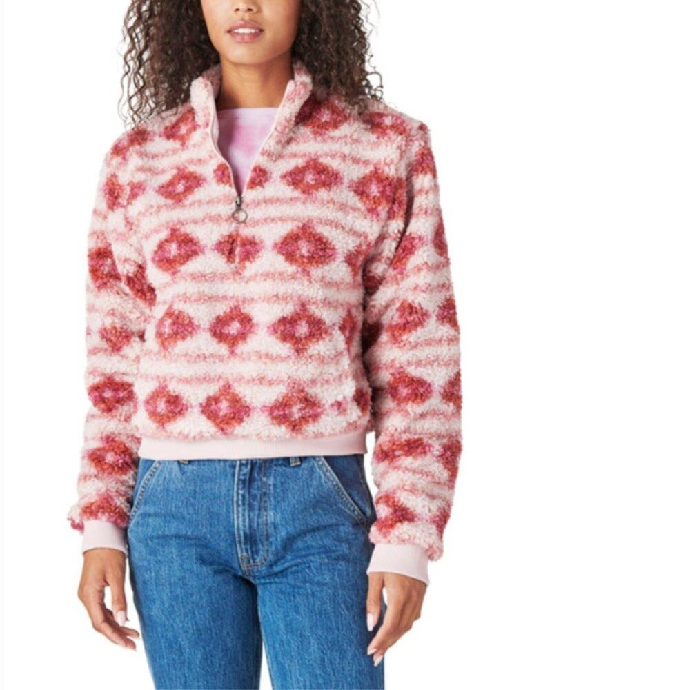Lucky Brand Half Zip Sherpa Pullover